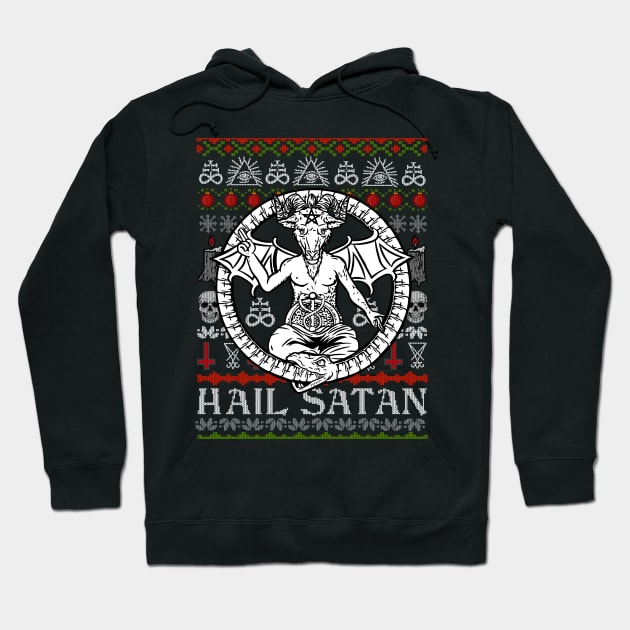 Satanic Christmas - Hail Satan Ugly Sweater Hoodie by biNutz